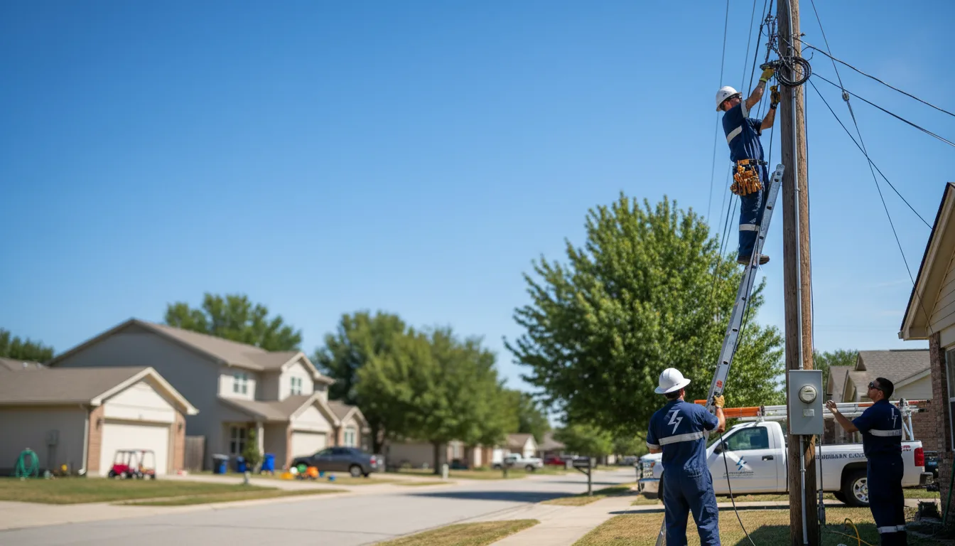 Residential electrician providing installation services in Fisher, LA